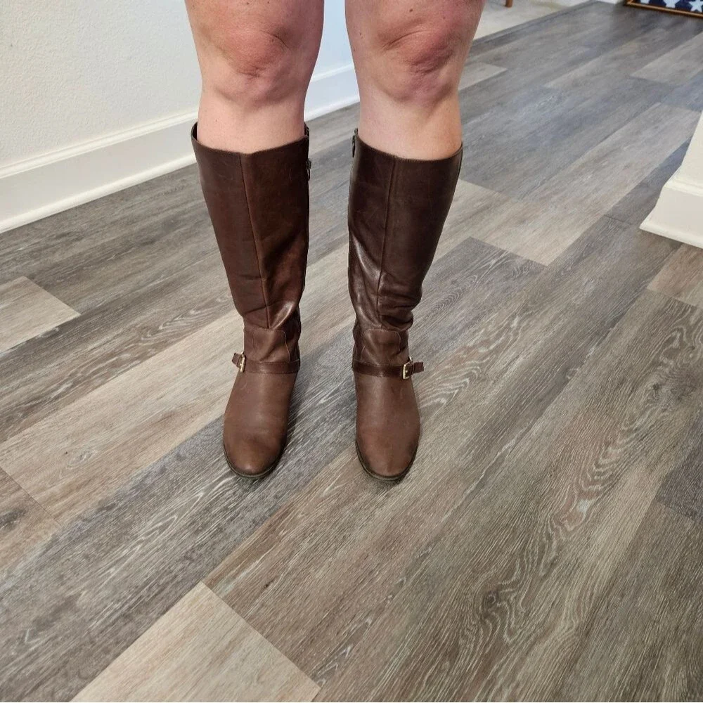 Lauren Ralph Lauren Brown Riding Knee High Boots